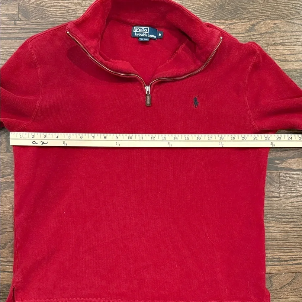 Ralph Lauren Men's Bold Red Zip-Up Sweater Size M